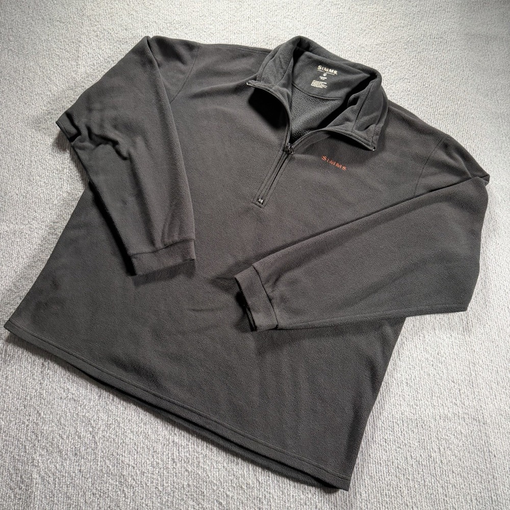 Simms Sweater Mens XL 1/4 Zip Pullover Fleece Light Weight Performance Fishing